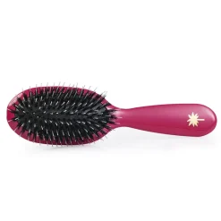 Fan Palm Hairbrush, Boar and Nylon Brushes, Sweet Pea - Hot Pink