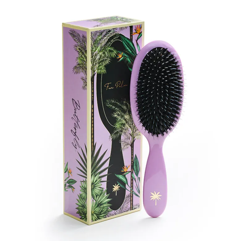 Fan Palm Hairbrush, Butterfly - Medium