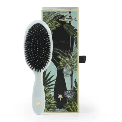Fan Palm Hairbrush, Maldives - Medium Light Blue Glitter