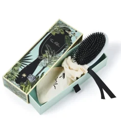 Fan Palm Hairbrush, Maldives - Medium Light Blue Glitter