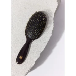 Fan Palm Hairbrush, Medium, Octopus Wet Brush - Black with Glitter