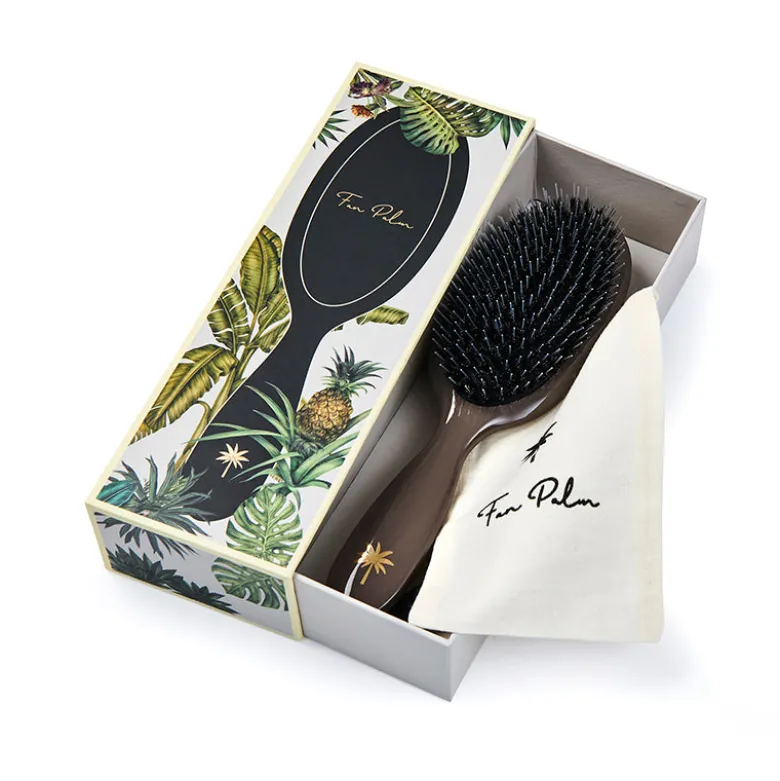Fan Palm Hairbrush, Mink - Medium