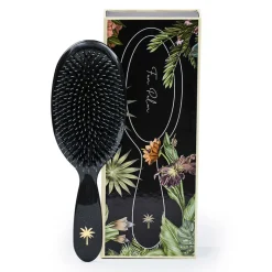Fan Palm Hairbrush, Stardust - Large Black Glitter