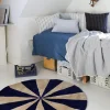 ferm Living Arch Round Rug, Large - Bright Blue/Off-White
