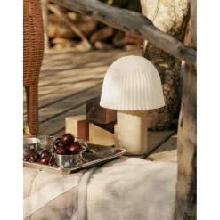 ferm Living, Frill Portable Lamp – Cashmere White