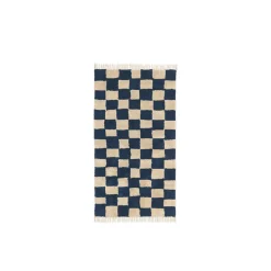 ferm Living Mara Washable Rug, Deep Blue/Warm Sand – 80 x 150 cm