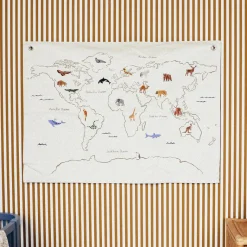 ferm Living Wall Hanging/Textile Art, The World - Off-White