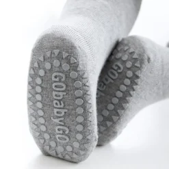 GoBabyGo Crawling Tights with Non-Slip Rubber Pads, Grey Melange