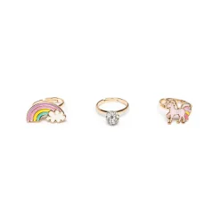 Great Pretenders 3 Finger Rings, Unicorn Rainbow