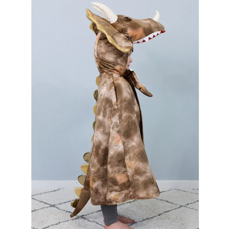 Great Pretenders Animal Costume, Grandasaurus Triceratops Cape with Claws - Size 4-6 Years