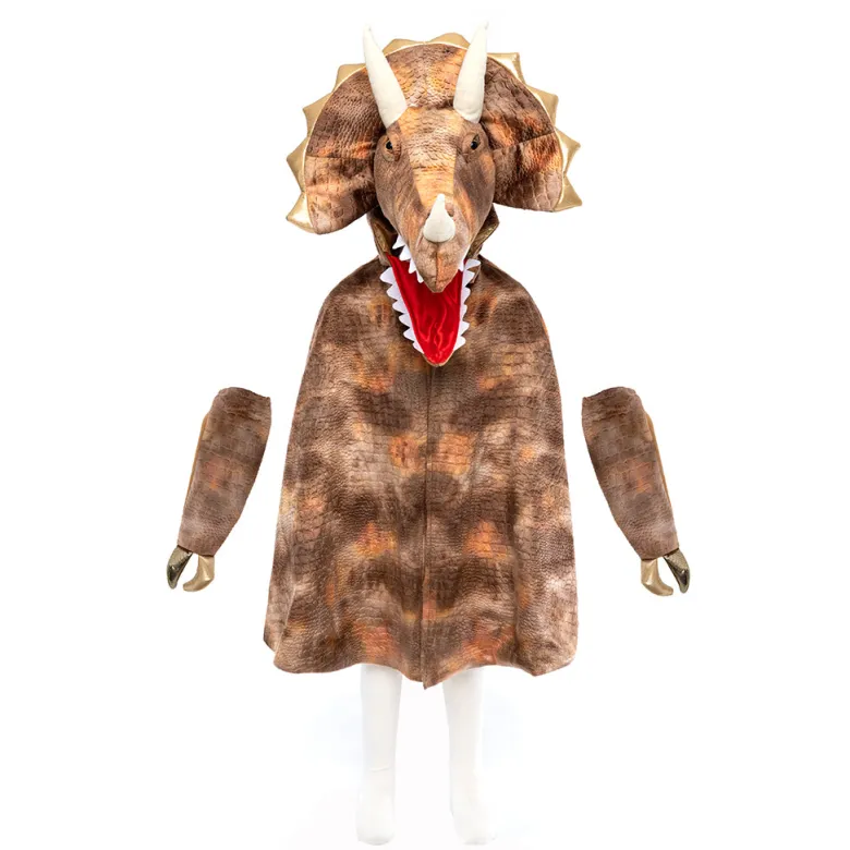 Great Pretenders Animal Costume, Grandasaurus Triceratops Cape with Claws - Size 4-6 Years
