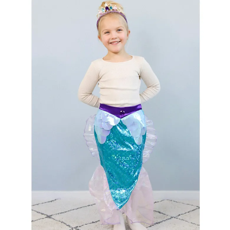 Great Pretenders Costume, Mermaid Skirt and Tiara in Purple/Turquoise – Ages 4-6