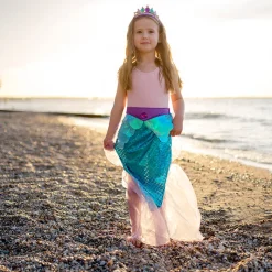 Great Pretenders Costume, Mermaid Skirt and Tiara in Purple/Turquoise – Ages 4-6