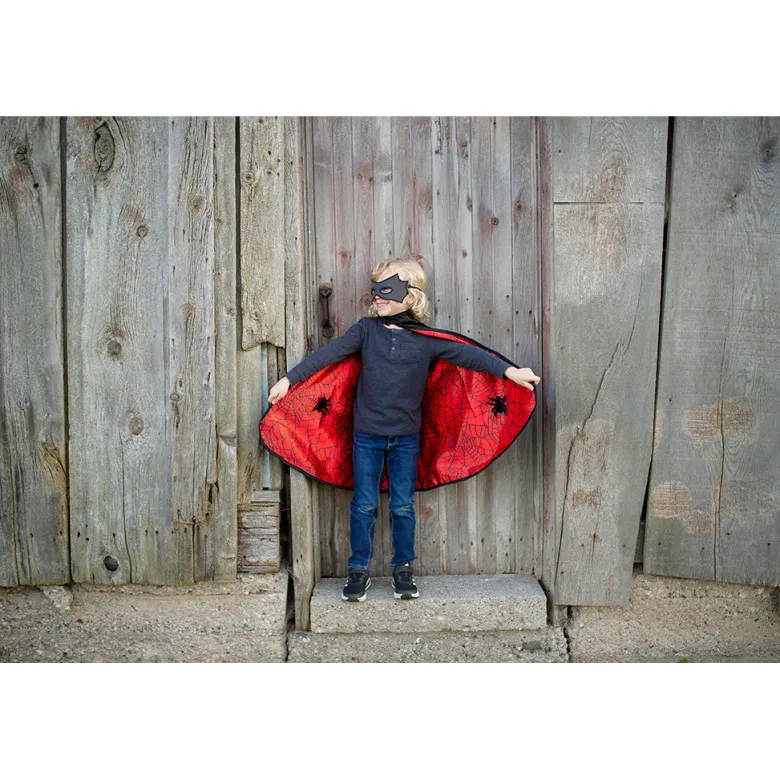 Great Pretenders Costume, Reversible Cape and Mask, Spiderman/Batman - Size 4-6 Years