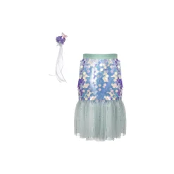 Great Pretenders Costume, Bling Bling Mermaid Skirt and Hair Clips, Mint - Size 4-6 Years