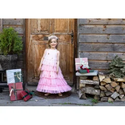 Great Pretenders costume, Christmas Tree Dress and Headband, blush – ages 2-4 and 4-6 years