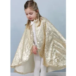 Great Pretenders Dress-Up Costume, Sequin Princess Cape, Gold - Size 4-6 Years