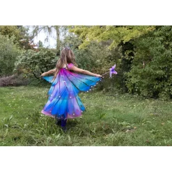 Great Pretenders Dress-Up Outfit, Blue/Purple Butterfly Dress with Wings - Size 2-6 Years