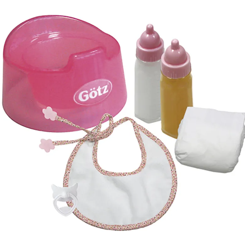 Götz tilbehør, Basis plejesæt til babydukker på str. 30-33, 42-46 cm