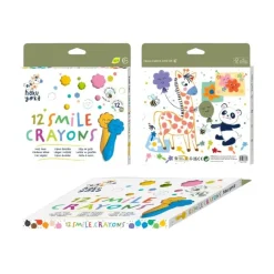 Haku Yoka, 12 Colored Crayons – Smiling Faces