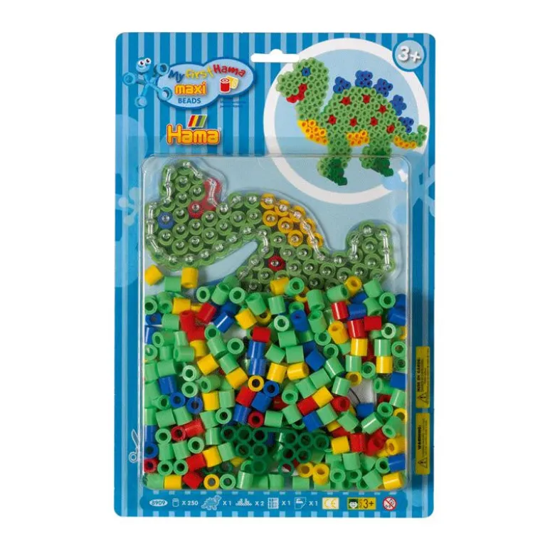 Hama Bead Set, Maxi - Dino + 250 Beads