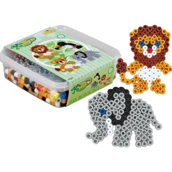Hama Maxi 600 Beads and 2 Pegboards – Lion/Elephant in Tub