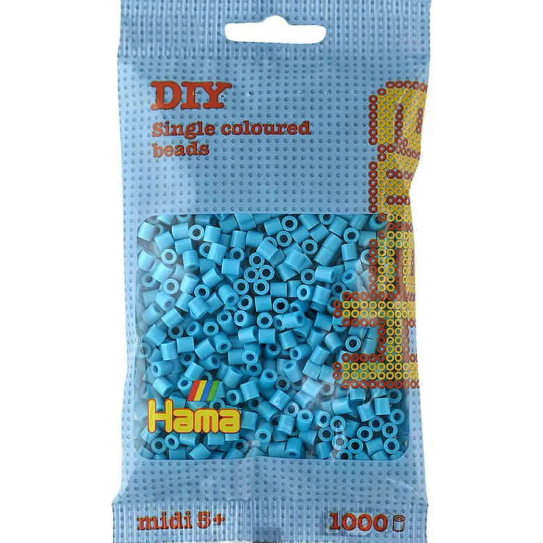 Hama Midi Beads in Bag, Azure Blue - 1000 pcs