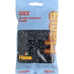 Hama Midi Beads in Bag, Black - 1000 Pieces