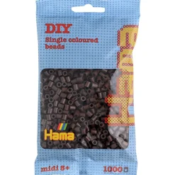 Hama Midi Beads in Bag, Brown - 1000 Pieces