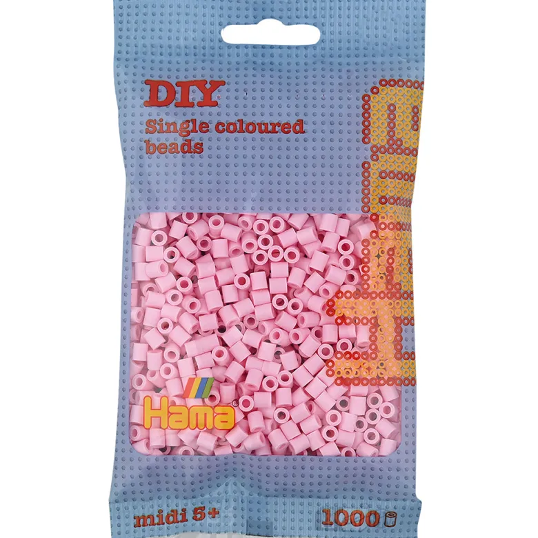 Hama Midi Beads in Bag, Pastel Rose - 1000 pcs
