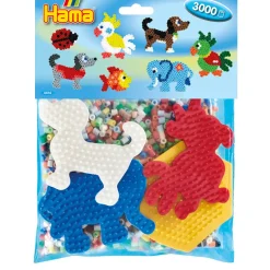 Hama Midi Group Pack, 4 Pegboards + 3000 Beads - Animals