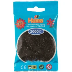 Hama Mini Beads, Black – 2,000 pcs, in Bag
