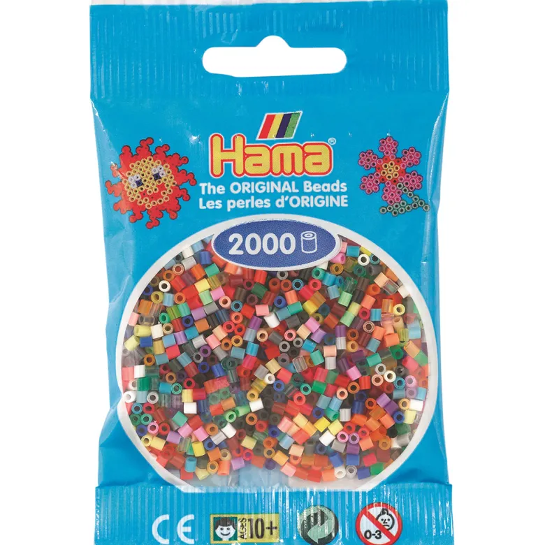 Hama Mini Beads in Bag, Mix - 2000 pcs