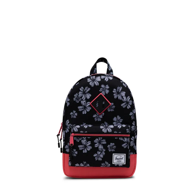 Herschel Heritage Kids Backpack, Small – Sketch Bloom/Calypspo Coral