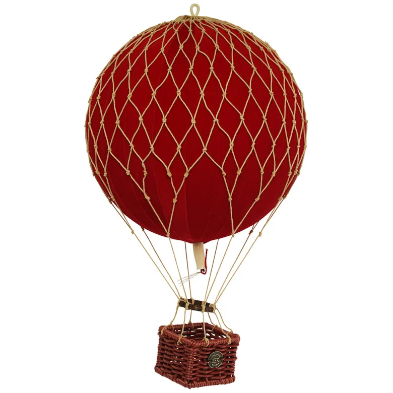 Hot Air Balloon in Velvet Red – H: 30 x D: 18 cm
