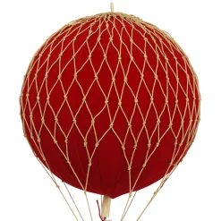 Hot Air Balloon in Velvet Red – H: 30 x D: 18 cm