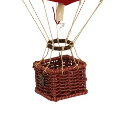 Hot Air Balloon in Velvet Red – H: 30 x D: 18 cm