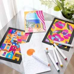 Illustration Markers, Double-Ended, 1mm + 8mm Tips, 48 Pieces - Standard Colors