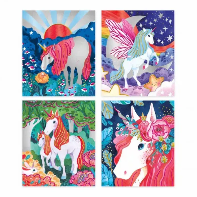 Janod Craft Set, Mal Pearl-Shimmering 3D Patterns - Unicorns