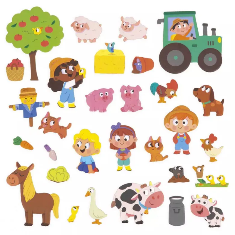 Janod Magnet Book, 30 pcs. Farmyard