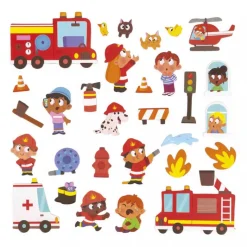 Janod Magnetbog, 30 pcs. Firefighters