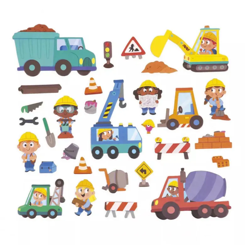 Janod Magnetic Book, 30 pcs. Construction Site