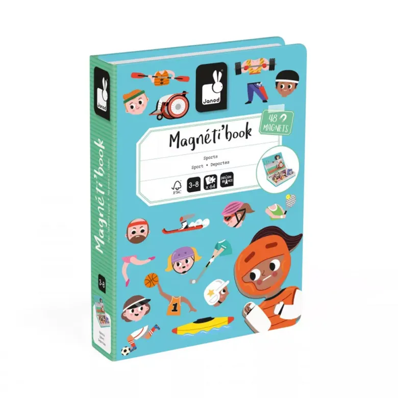 Janod Magnetic Book, 30 Pieces - Sports