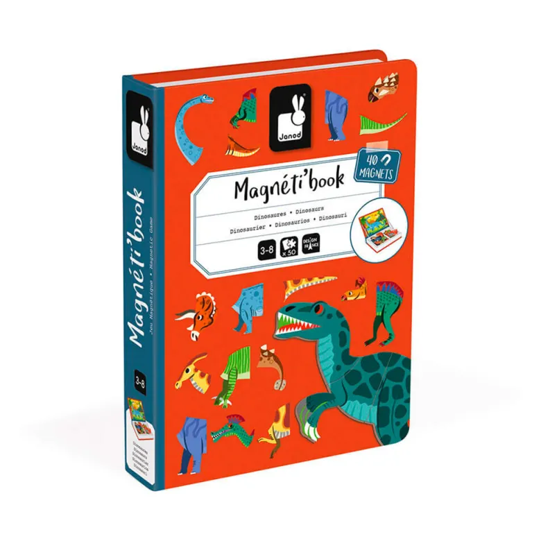 Janod Magnetic Book, 40 Pieces – Dinosaur