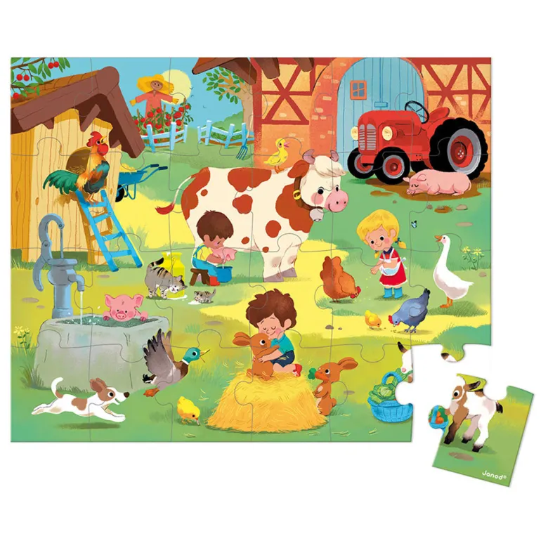 Janod Puzzle, A Day on the Farm - 24 Pieces