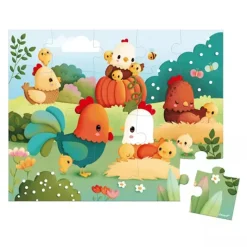 Janod Puzzle in Suitcase, Welcome to the Farm - 20 Pieces