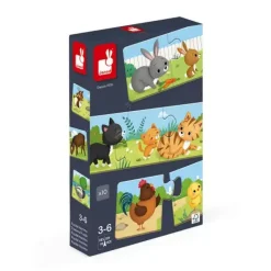Janod Puzzle, Trionimo – Set of 10 Puzzles, Each with 3 Pieces