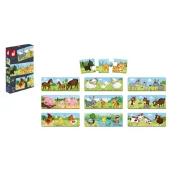 Janod Puzzle, Trionimo – Set of 10 Puzzles, Each with 3 Pieces