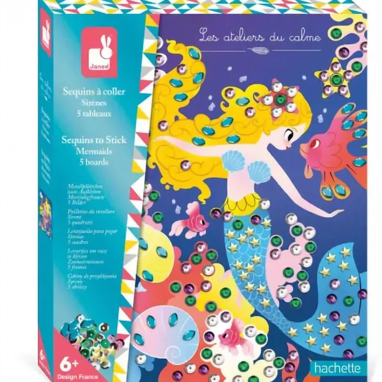Janod Self-Adhesive Sequins, Mermaid Theme