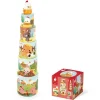 Janod Stacking Blocks, My First Pyramid - Farmyard Motifs